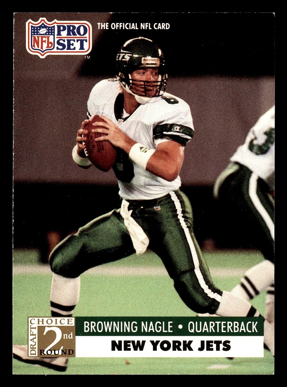 1991 Pro Set 763 Browning Nagle Rookie Football Card New York Jets